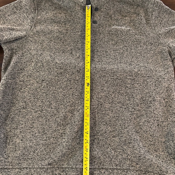 Eddie Bauer Mens Radiator Fleece Pullover Sweater Snap Front Gray XL Long Sleeve - Picture 5 of 8